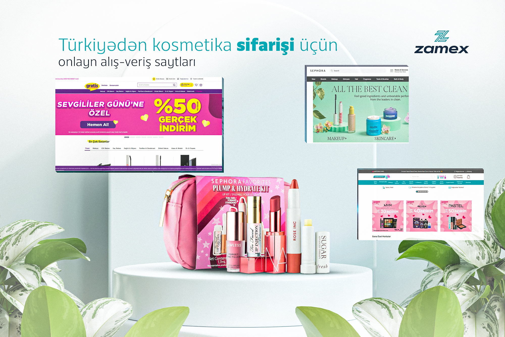 Türkiyədən kosmetika sifarişi üçün onlayn alış-veriş saytları